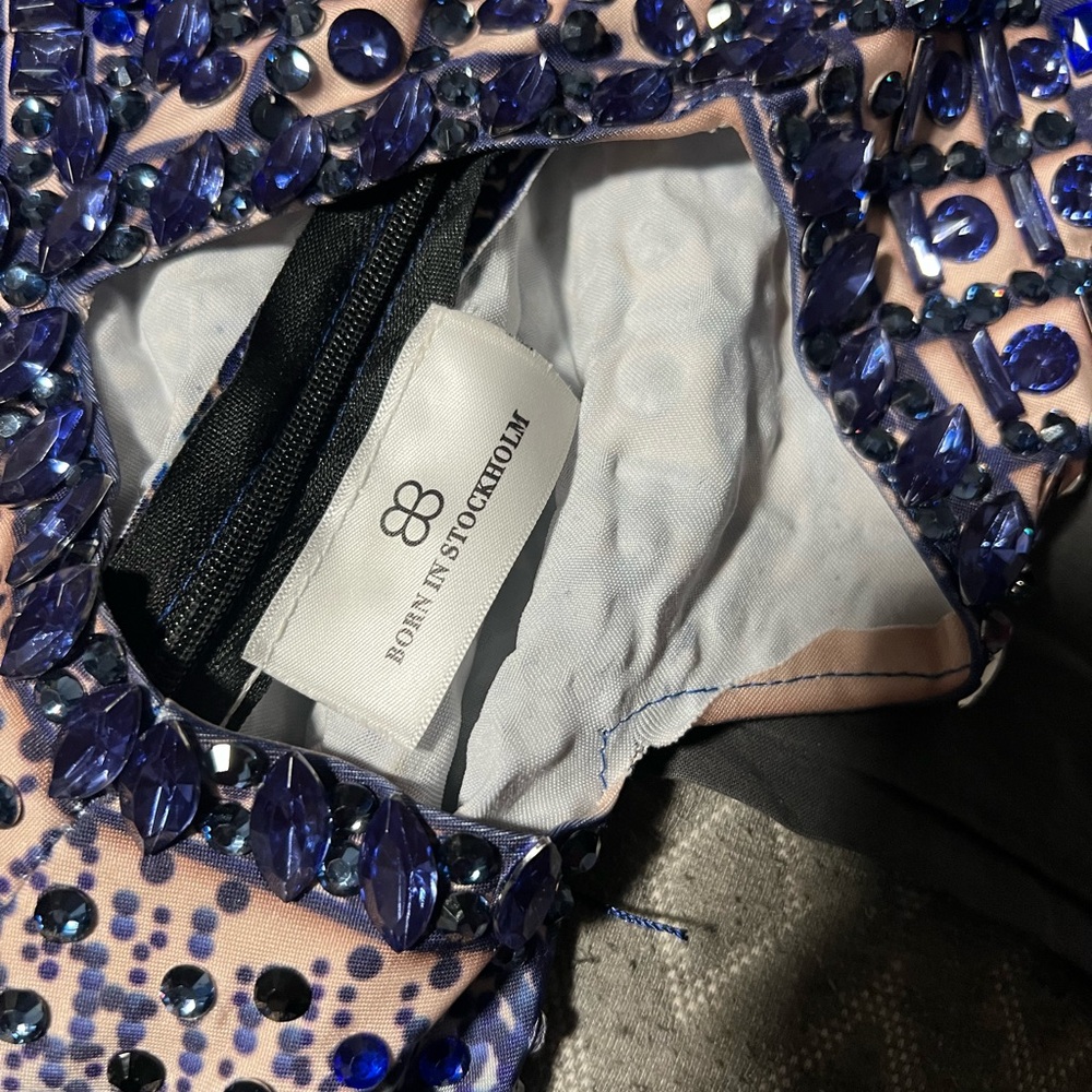 Blue Sequin Embellished Bodycon Dress - Picture 3 of 3